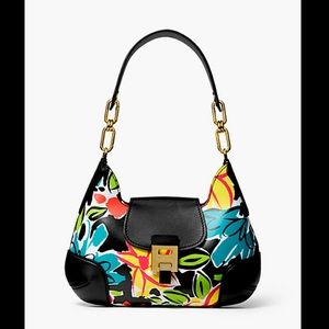 Michael Kors Bancroft Med Floral Calf Leather Bag